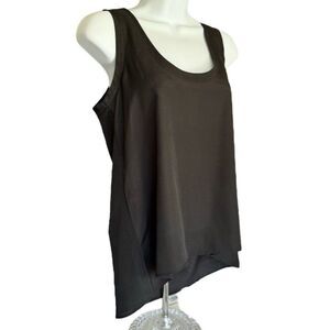 Black Tank Top Scoop Neck Sleeveless Lightweight Size M